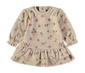 Babybol Velour Beige Floral Dress