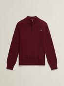 Gant Shield Cotton Cable Half Zip - Plumed Red image