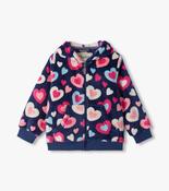 Hatley Bunches Of Hearts Fleece Zip Up Hoodie