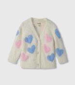 Hatley Jumbo Hearts Fuzzy Fleece Gardenia