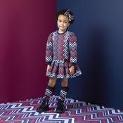 A'Dee Cora Chevron Print Dress image