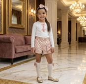 Daga Girls Sparkle Blush Short Set - Ivory Pink image