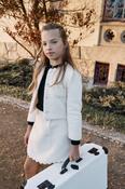 Patachou Ivory Fluffy Short Jacket with Ricrac Trim image