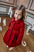 Patachou Red Felted Coat with Velvet Trims image