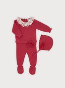 Sardon Coral Knit Trouser Set with Bonnet image