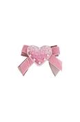 Daga Girls Love Story Heart &amp;amp; Bow Hair Clip - Pink image