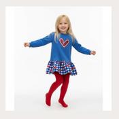 Agatha Ruiz De La Prada Blue Combined Heart Dress &amp;amp; Tights