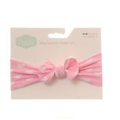 Ziggle Pink and White Hearts Print Bow Turban Headband image