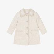 Patachou Ivory Tweed Coat with Sequin