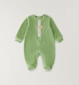 IDo Green Velour All in One Babygrow image