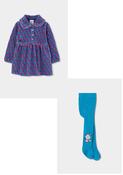 Boboli Blue and pink floral print dress set image