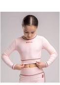 Bonini Pink Revive Piping Long Sleeve Crop Top image