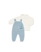 JULIANA BABY CABLE KNIT DUNGAREES SET WITH KNITTED JUMPER image