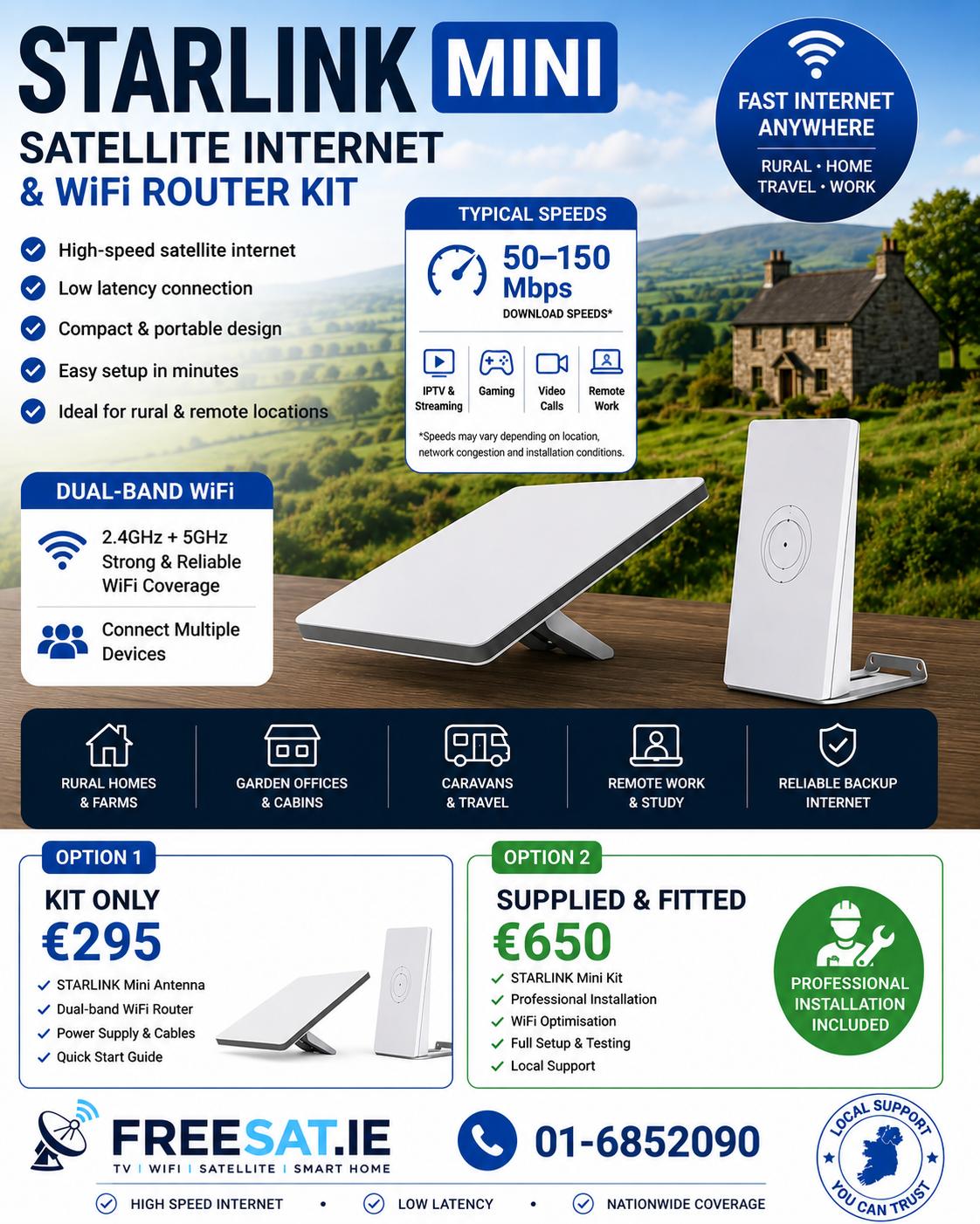 STARLINK Mini Satellite Antenna & WiFi Router Kit - Dual-band Kit in ...