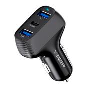Veger Car Charger PD37W, 3 Outputs, USB-C (PD20W), Dual USB-A (5V3.4A), Fast Charging image