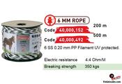 6MM ELECTRIC FENCE ROPE