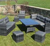 10 Piece Dark Rattan Dining Set image