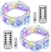 USB 100 LED 2RSL2 10M 8 Function (Music Control) Copper Wire String Lights image