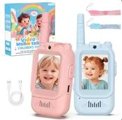 Screen Interactive Portable Video Walkie Talkie Blue &amp; Pink 2.0 Inch