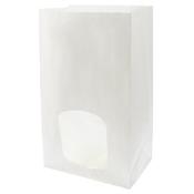 White Block Bottom Bag with Window