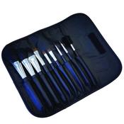 SOLUTIONS 9 PIECE BRUSH SET IN BLACK WALLET