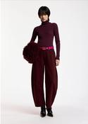 ESSENTIEL ANTWERP BURGUNDY BARREL-LEG CROPPED JEAN image