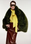 ESSENTIEL ANTWERP GREEN OVERSIZED FAUX FUR JACKET image