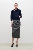 VICTORIA BECKHAM ASYMMETRICAL SKIRT IN DARK GREY MELANGE image