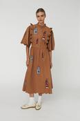 STELLA NOVA EMBROIDERED MIDI DRESS WITH SCALLOPS image