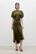 VICTORIA BECKHAM BELLA MIDI SKIRT IN GREEN image