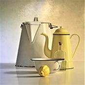 Yellow Coffee Pot With Lemon