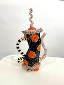Bustling Silver Trim Teapot