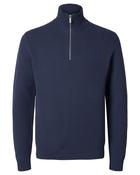 Selected Homme Half Zip Jumper - Blue