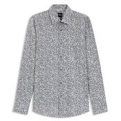 Boss Slim-fit shirt in floral-print stretch-cotton poplin - Green image