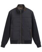 Bugatti Zip Thru Hybrid Jkt/Knit - Navy