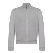 Boss Zip-up sweatshirt in mercerised stretch-cotton piqué - Silver