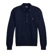 Polo Ralph Lauren Relaxed Fit Cable Cotton Polo Jumper Navy image