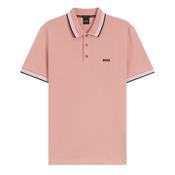 Boss Green Paddy Polo Shirt in Cotton Pique - Pink image