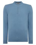 Remus Uomo Long Sleeve Half Zip Sweater - Blue image