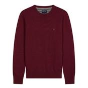Eden Park Round neck sweater in thick burgundy cotton - Wine