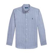 Polo Ralph Lauren Custom Fit Striped Stretch Poplin Shirt - Blue image