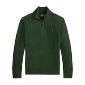 Polo Ralph Lauren Pony-embroidered quarter-zip sweater in Merino Wool - Green image
