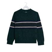 Wax London Wilde Brushed Stripe Crew-Neck Jumper - Dark Green image