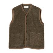 Universal Works Bouclet Fleece Lancaster Gilet - Brown image