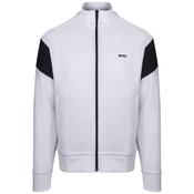 BOSS Green Regular Fit Piqué Zip Sweatshirt – Off White
