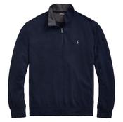 Polo Ralph Lauren Luxury Jersey Quarter-Zip Pullover - Navy image