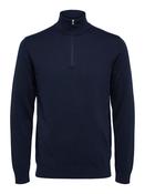 Selected Homme Berg Half - Zip Knit - Navy
