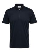Selected Homme Fave Zip SS Polo - Navy image