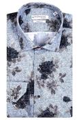 Giordano 'Maggiore' Herringbone Floral Print Modern Fit Shirt -Navy image