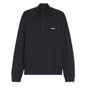 BOSS Green Virgin Wool-Blend Zip-Neck Sweater – Blue